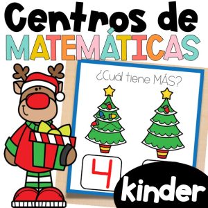 Centros de matematicas kinder diciembre Math Centers in Spanish