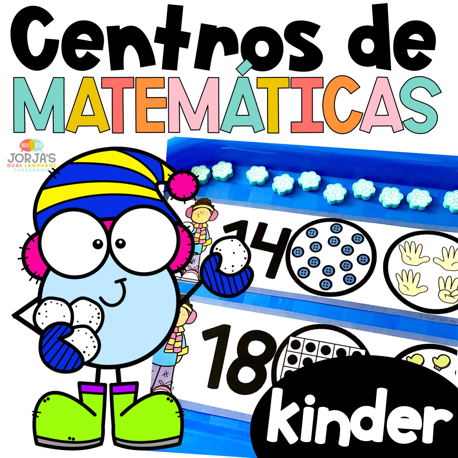 Centros de matemáticas kinder ENERO Math Centers in Spanish