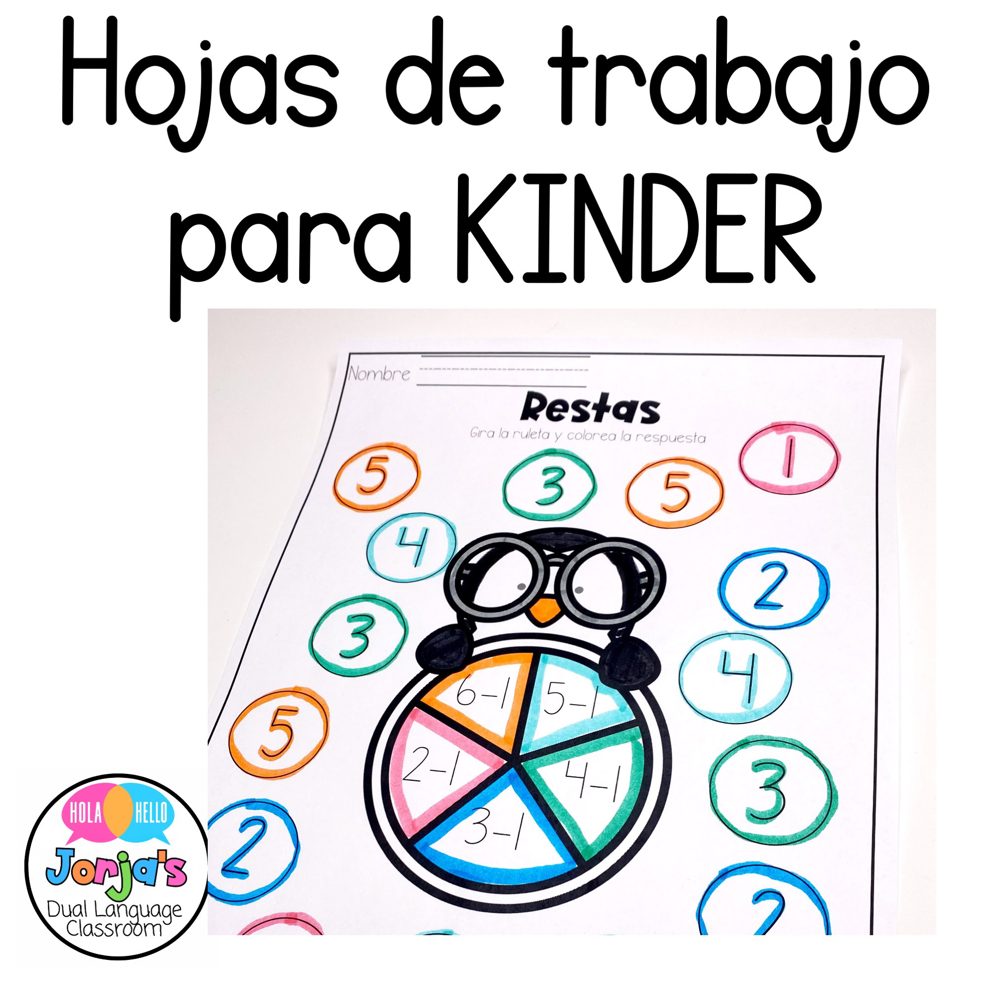 Hojas de trabajo para kinder NO PREP ENERO - Kinder in Spanish Reading, Math and Writing Worksheets - Image 2