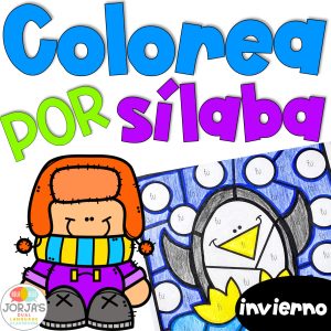 colorea por silaba hojas de trabajo invierno