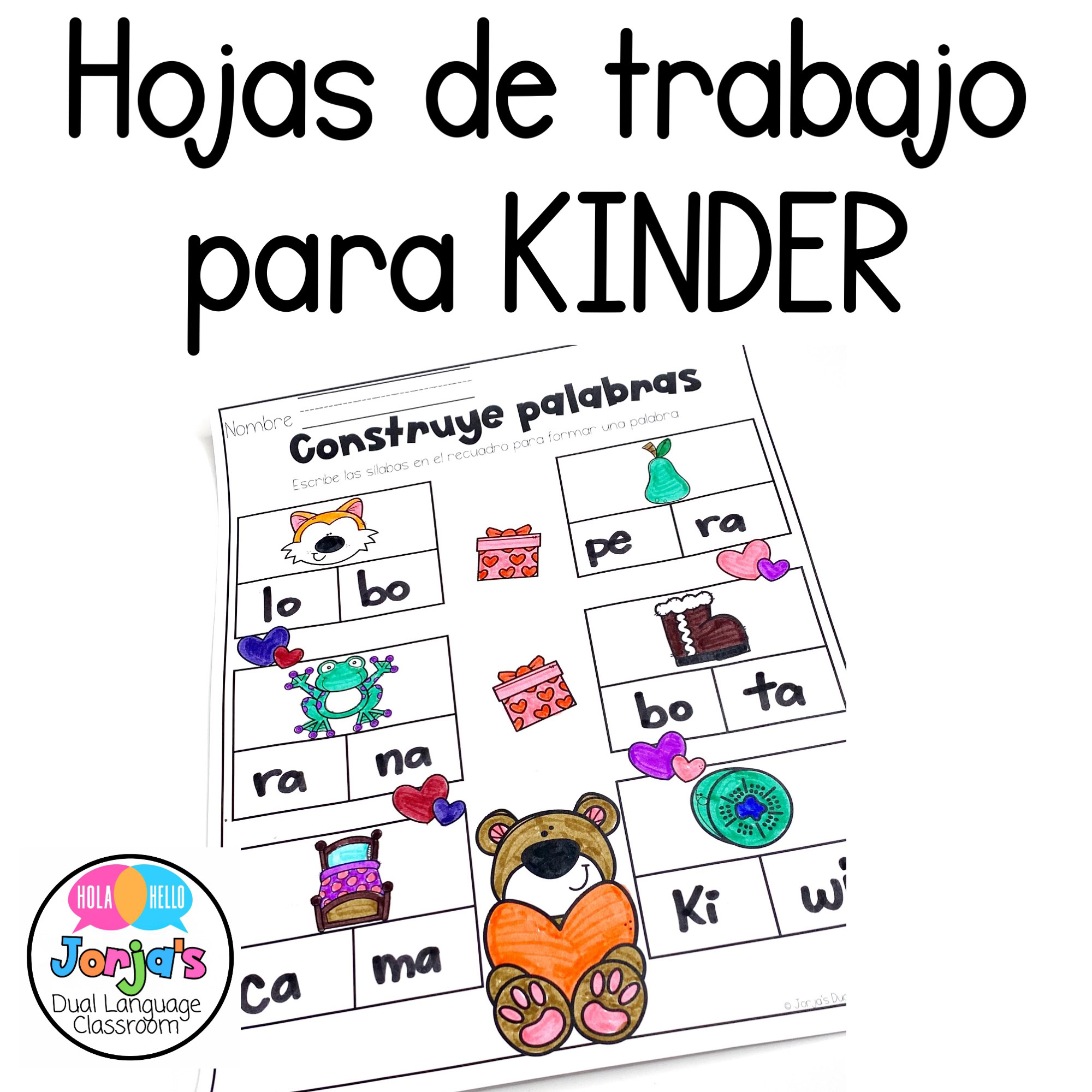 Hojas de trabajo Kinder NO PREP - Lectura, escritura y matemáticas Worksheets - Image 4