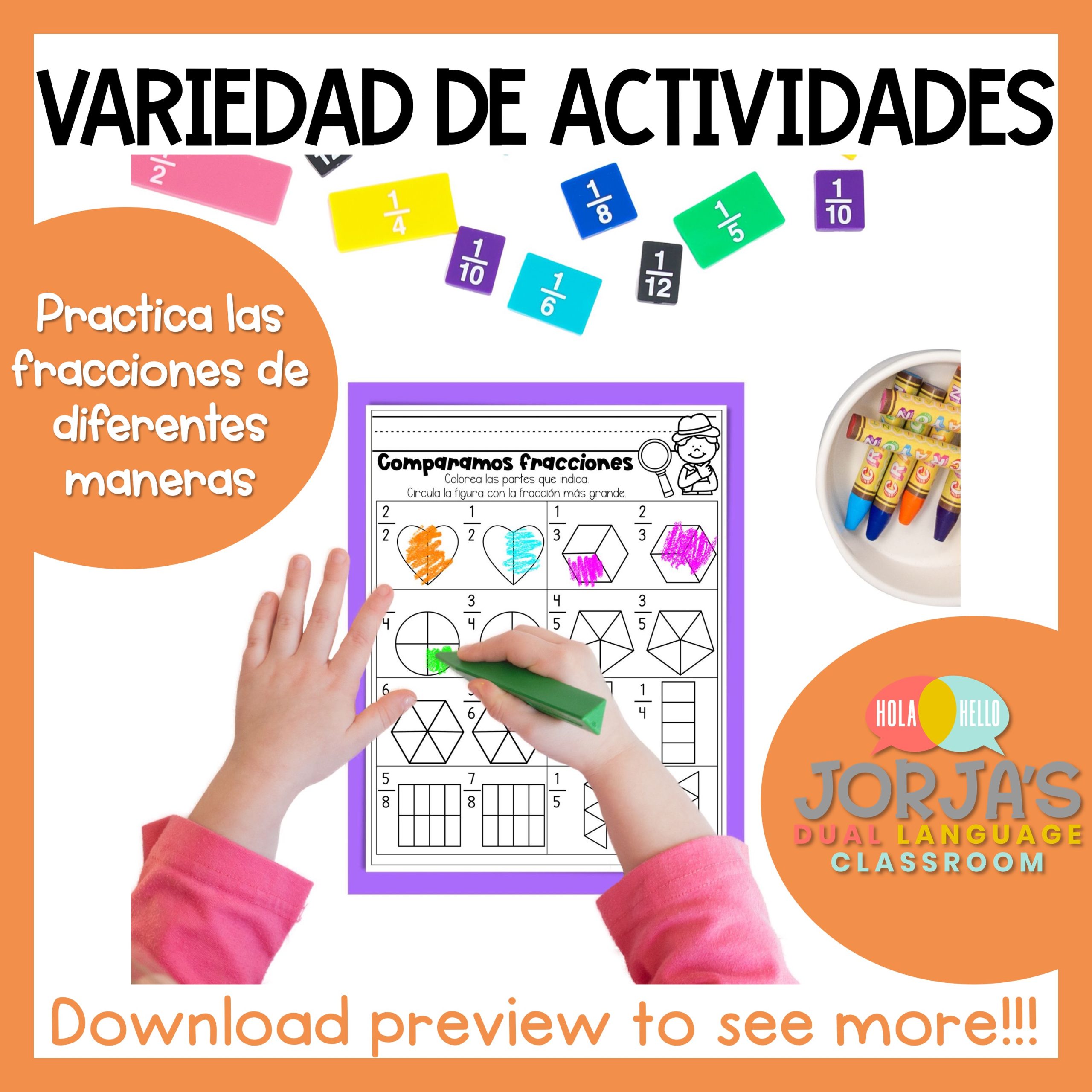 Fracciones Hojas de trabajo - Fractions in Spanish - Image 3