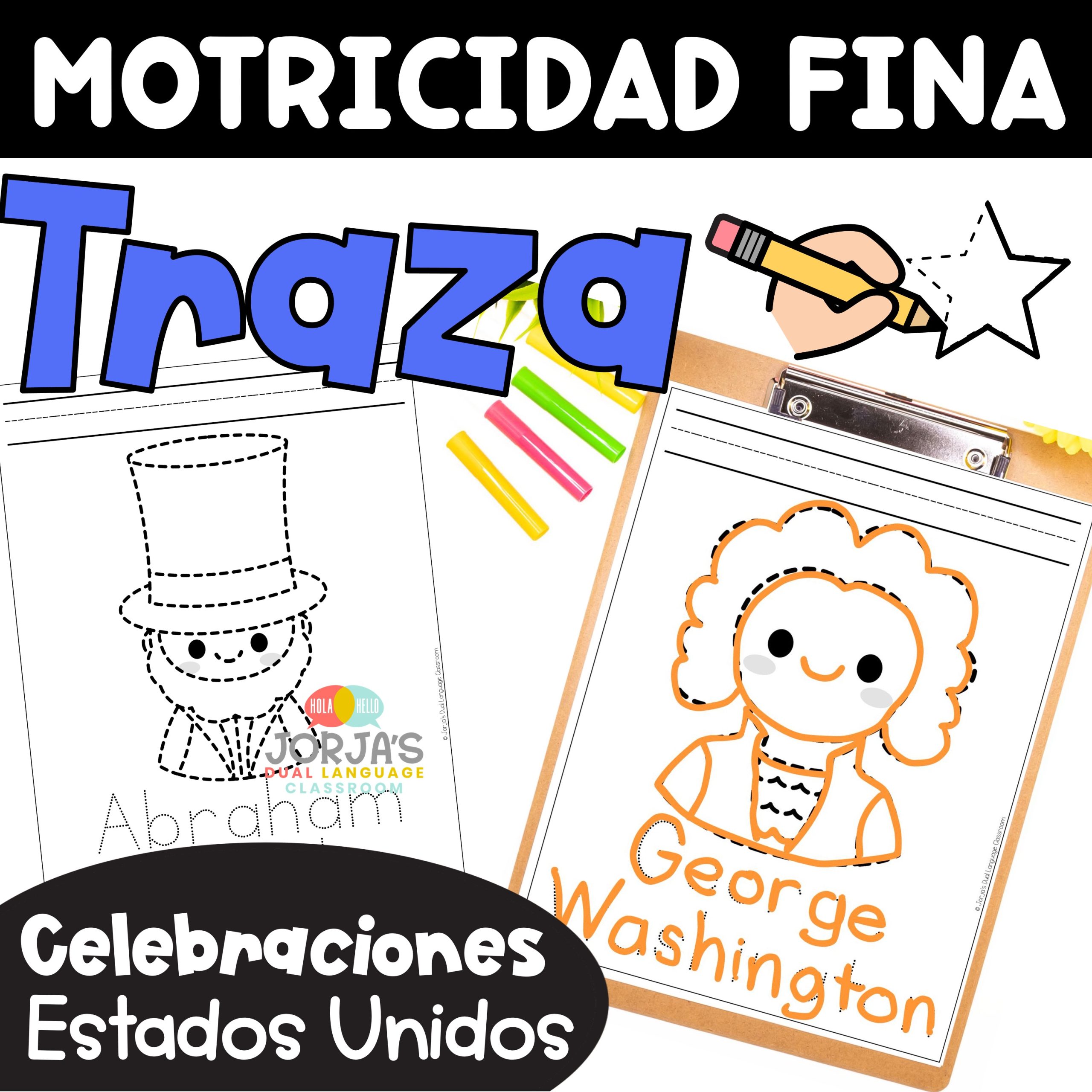 motricidad fina presidents day for kids