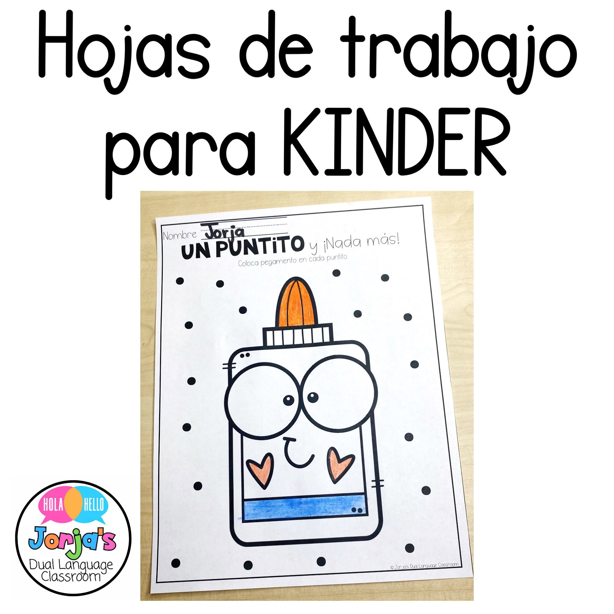 Kinder Hojas de trabajo Lectura, escritura y matemáticas Spanish Worksheets - Image 4