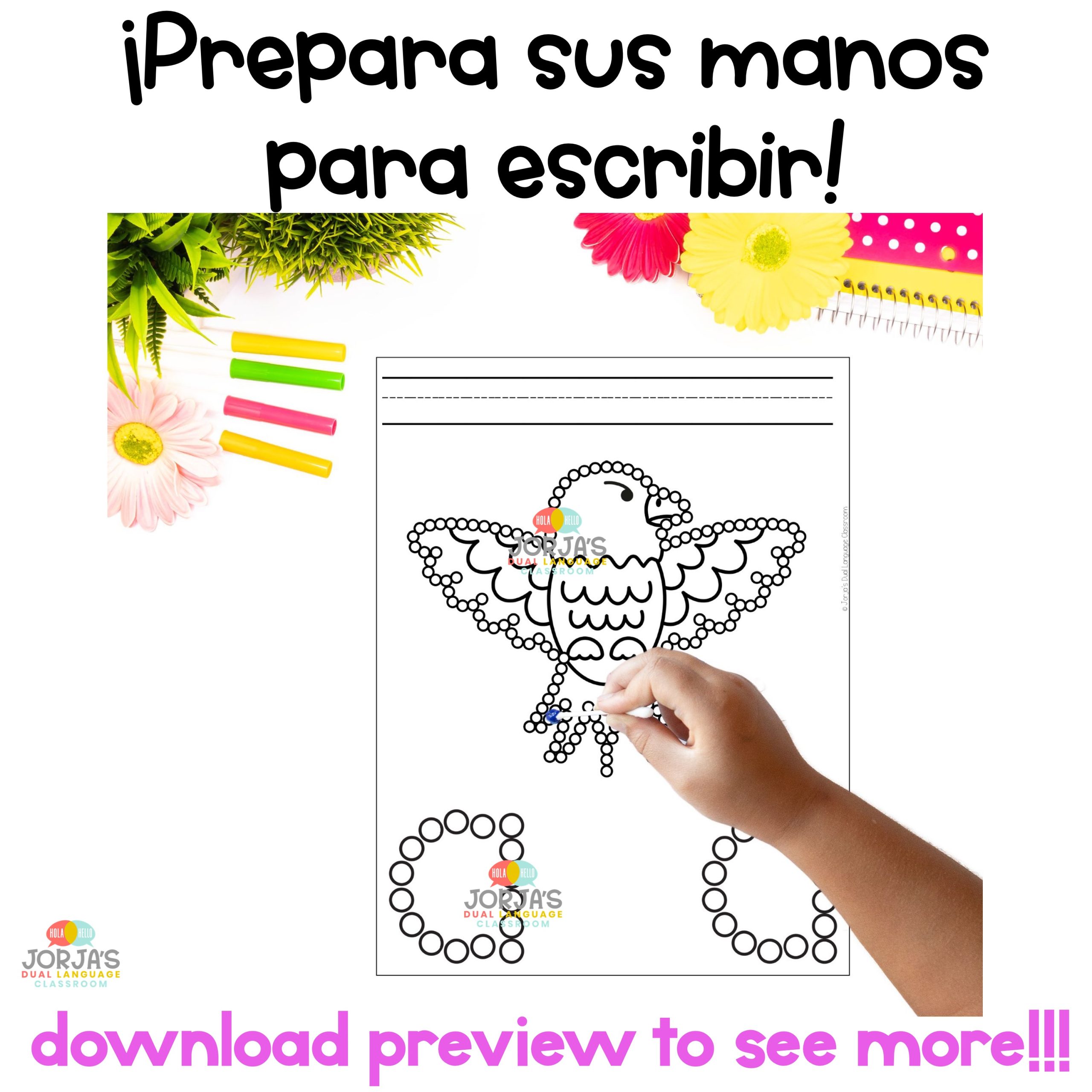 Motricidad fina Puntitos Día de los presidentes - Swab Ejercicios Celebraciones Memorial Day President's Day - Image 3