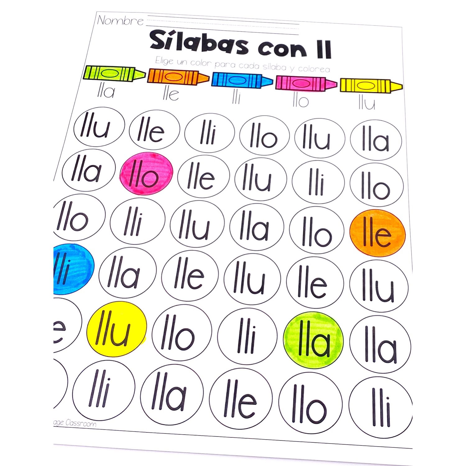 Dígrafo Ll Hojas de trabajo y Actividades para lla lle lli llo llu - Image 2