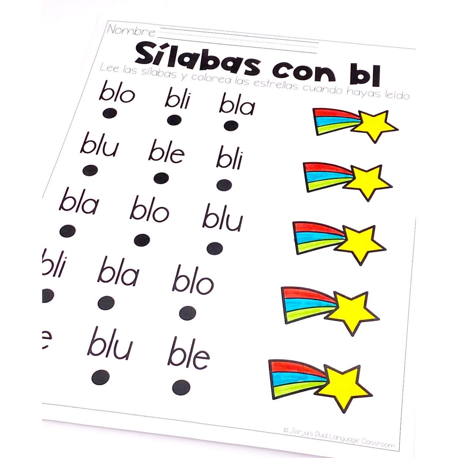 Sílabas trabadas BL Hojas de trabajo, juegos, actividades y mini librito - Image 4