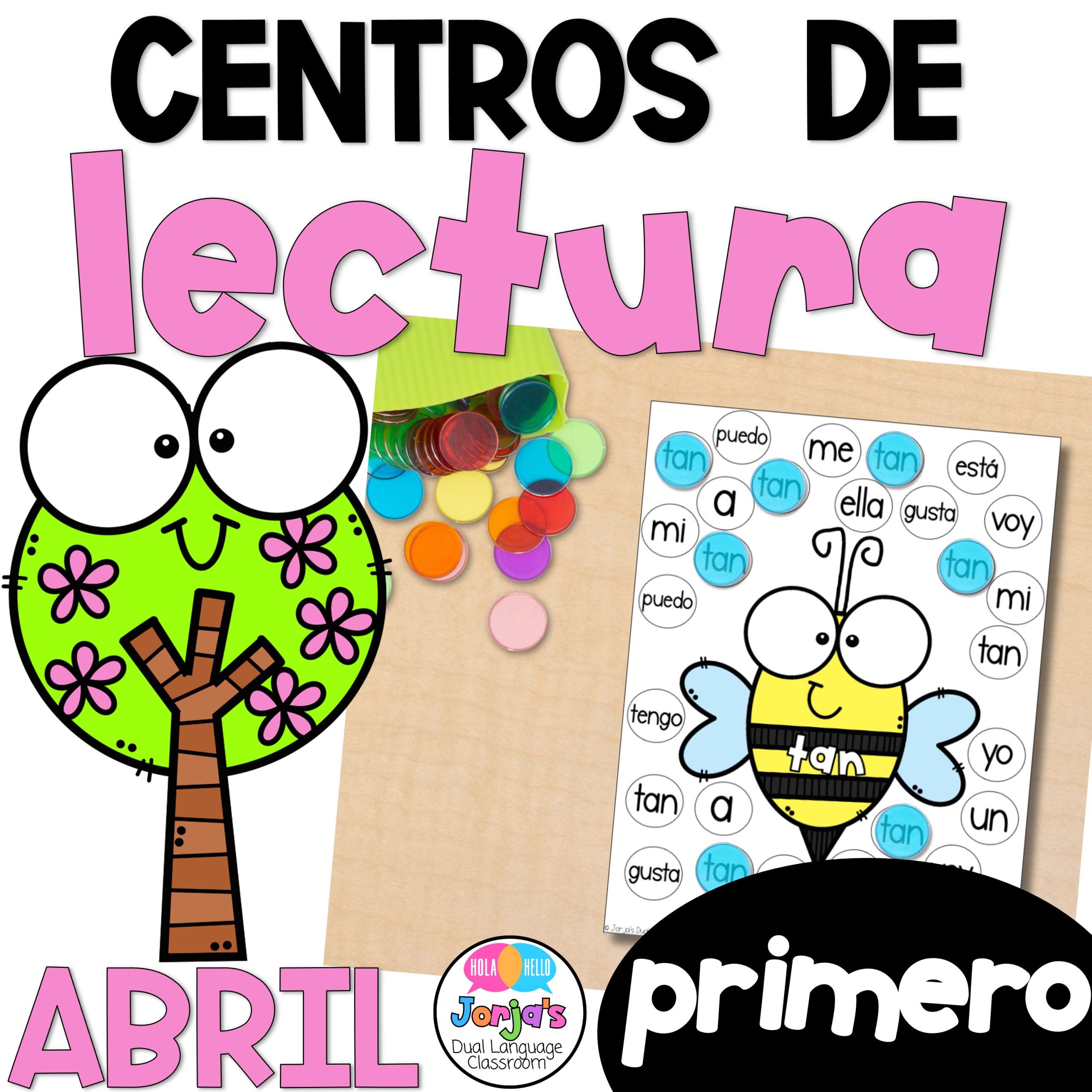First Grade Literacy Centers Spanish April Centros de lectura primer grado Abril