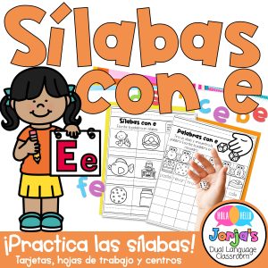 Sílabas con E Actividades Hojas de trabajo Sílabas palabras y oraciones con E