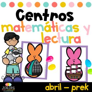 Centros de lectura y matemáticas PRE KINDER Prek Centers in Spanish April
