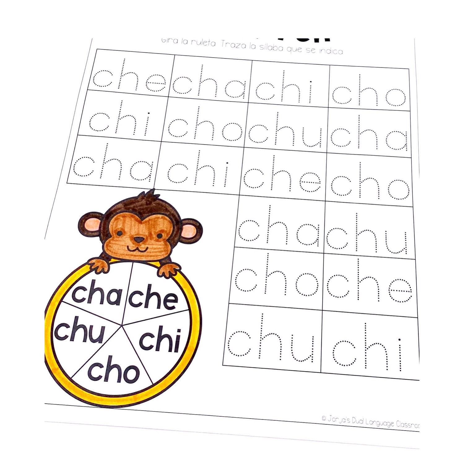 Dígrafo Ch Actividades y hojas de trabajo cha che chi cho chu Phonics in Spanish - Image 3