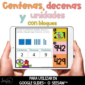 Unidades decenas y centenas DIGITAL Slides Actividades para Seesaw Google Slides