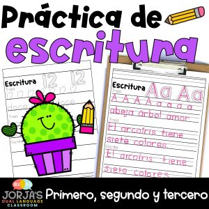 Práctica de escritura español Hojas de trabajo Handwriting practice in Spanish