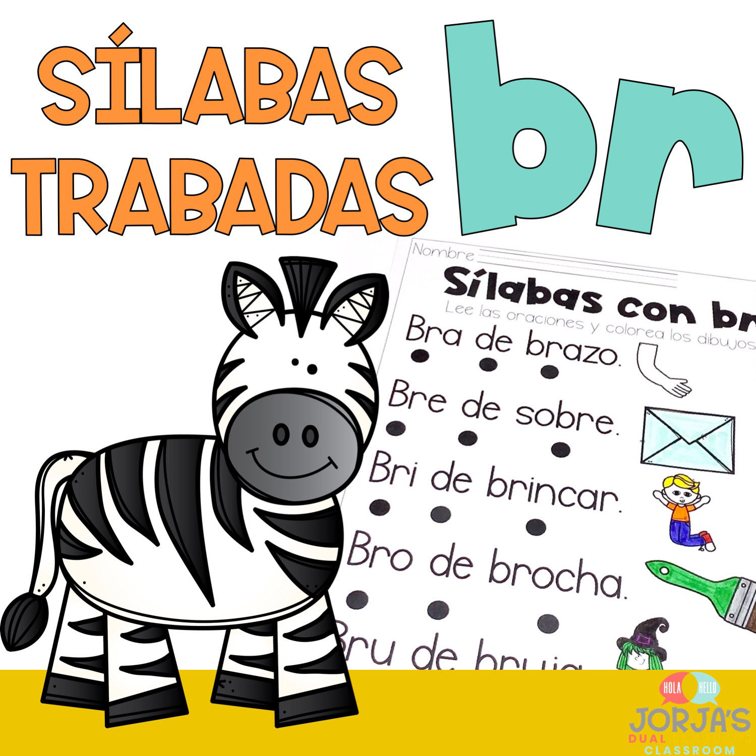 Sílabas trabadas BR Hojas de trabajo y actividades con bra bre bri bro bru