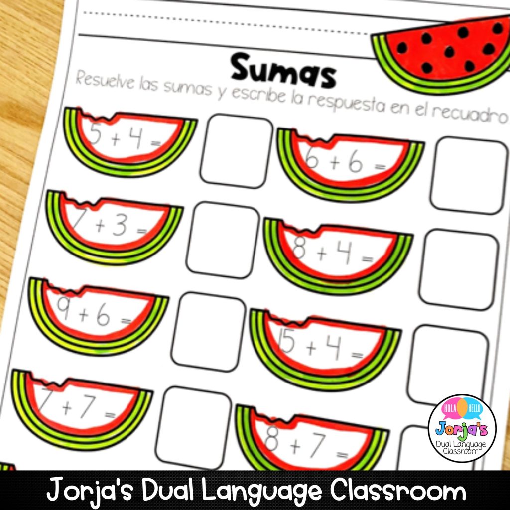 kinder summer review in spanish