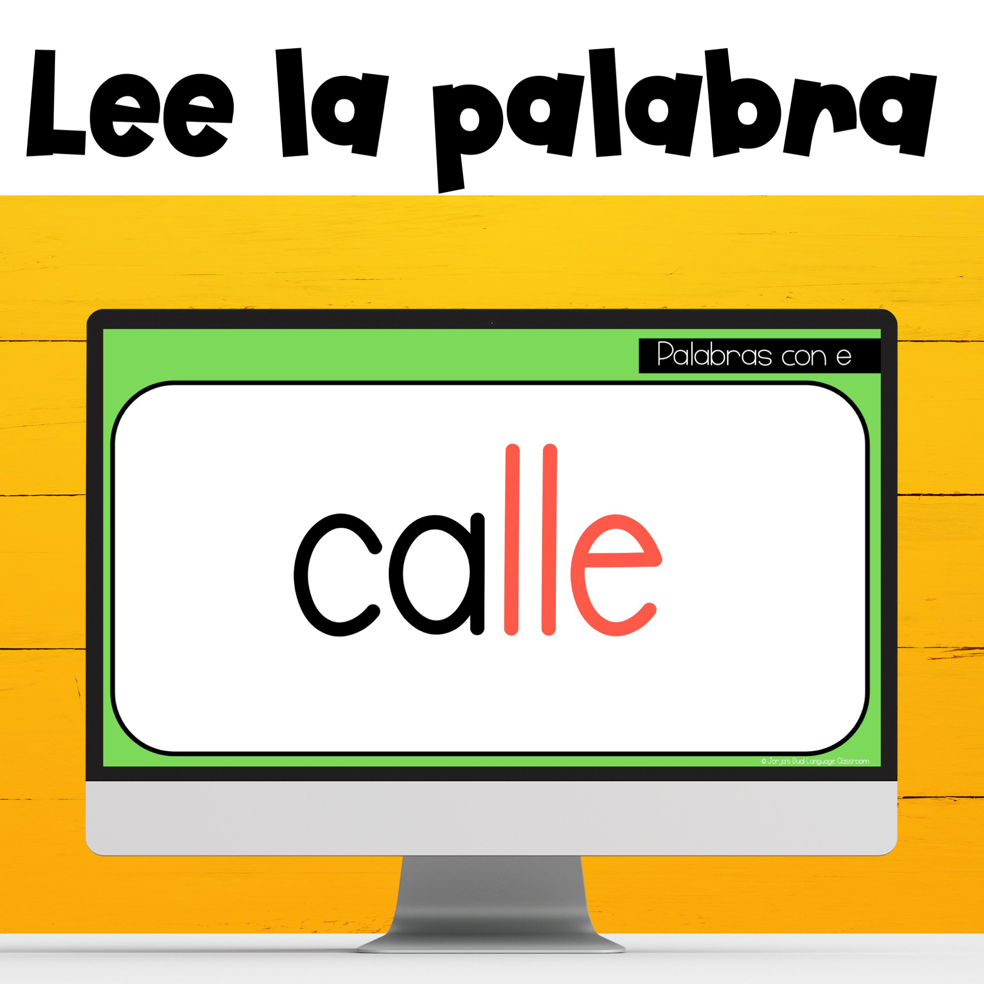 Palabras con la vocal E en español Lectura inicial Google Slides Lectura de sílabas y palabras - Image 4