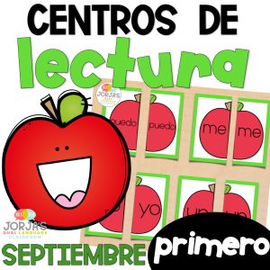 First Grade Literacy Centers Spanish September Centros de lectura primer grado