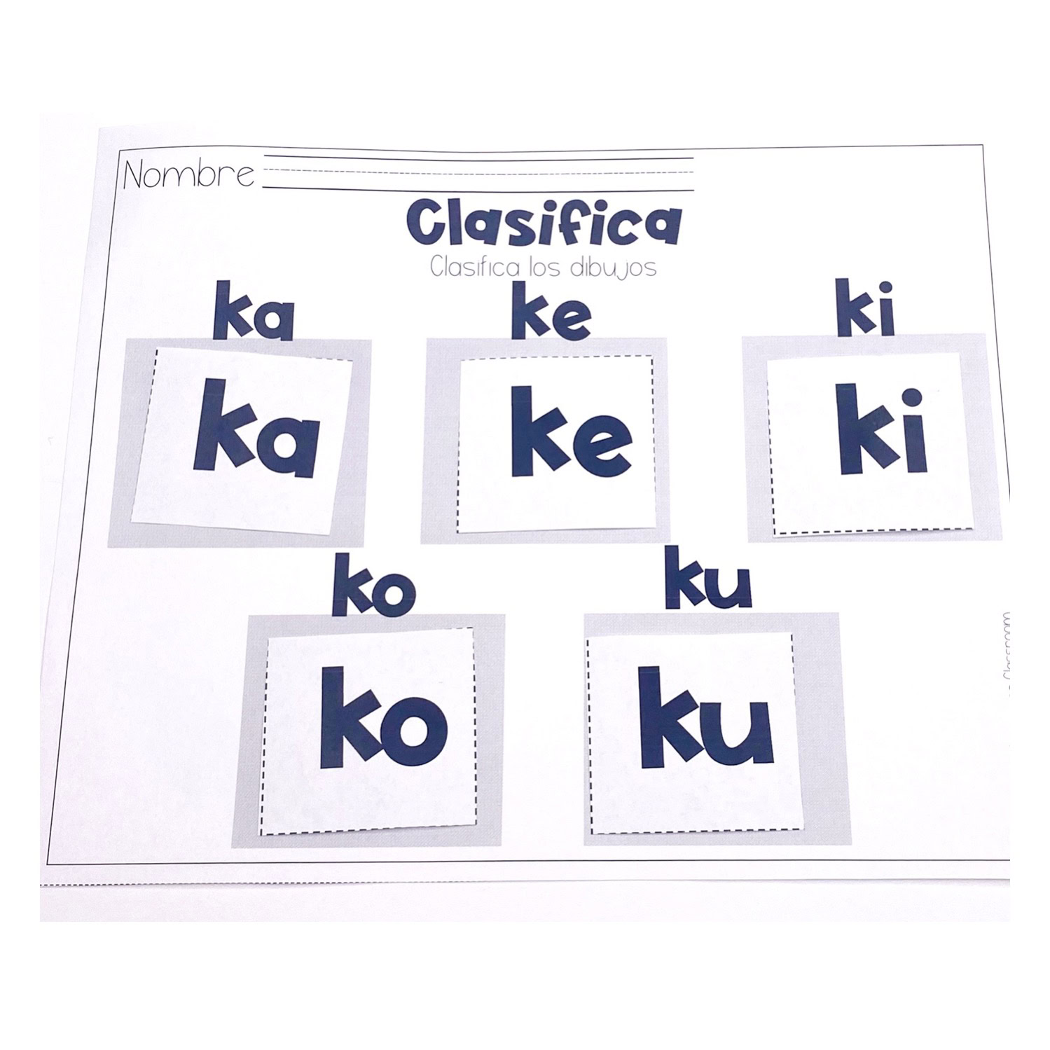 Letra k Sílabas con ka ke ki ko ku Hojas de trabajo Actividades Letter K Spanish - Image 4