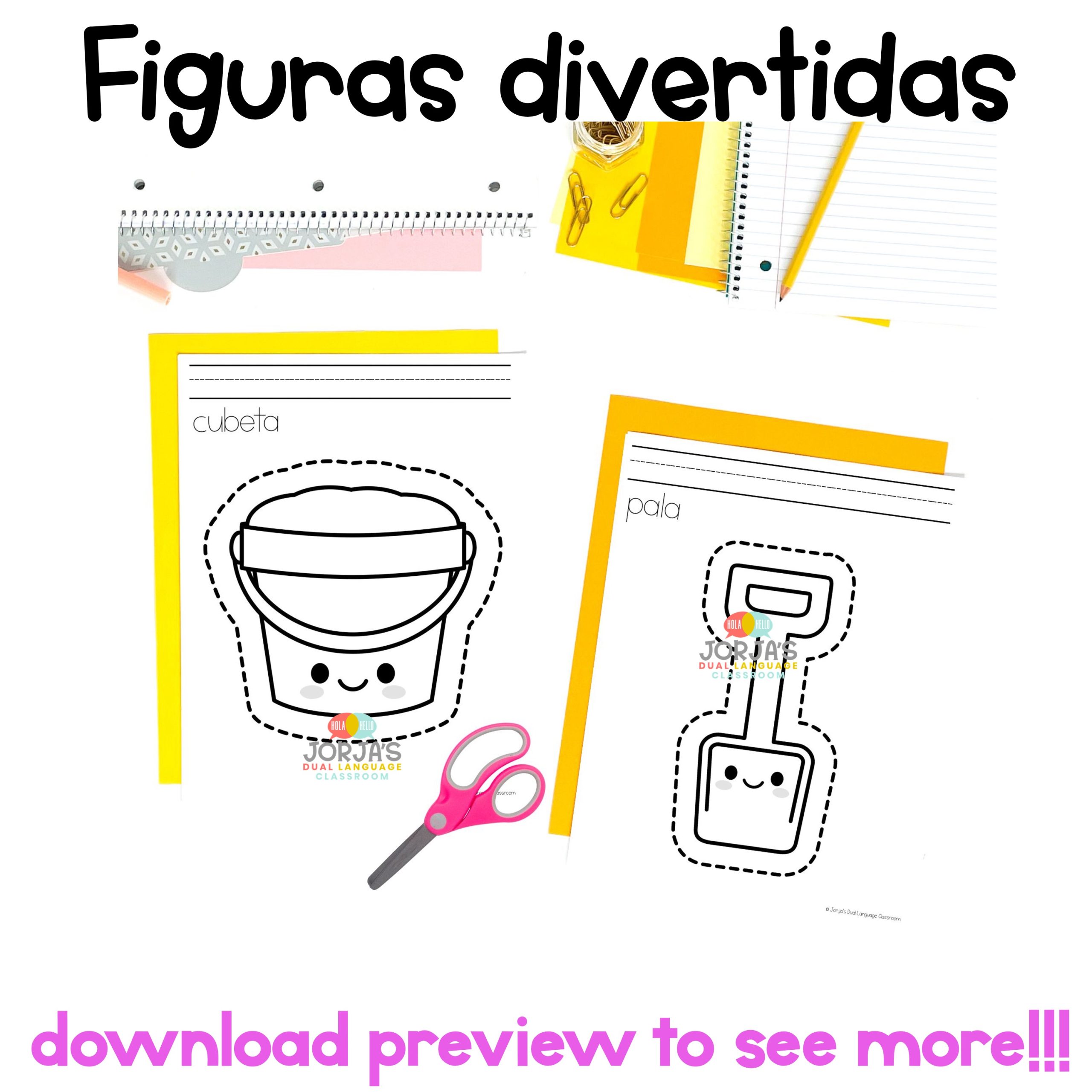 Motricidad fina Práctica de tijeras Scissors practice Summer in Spanish - Image 4