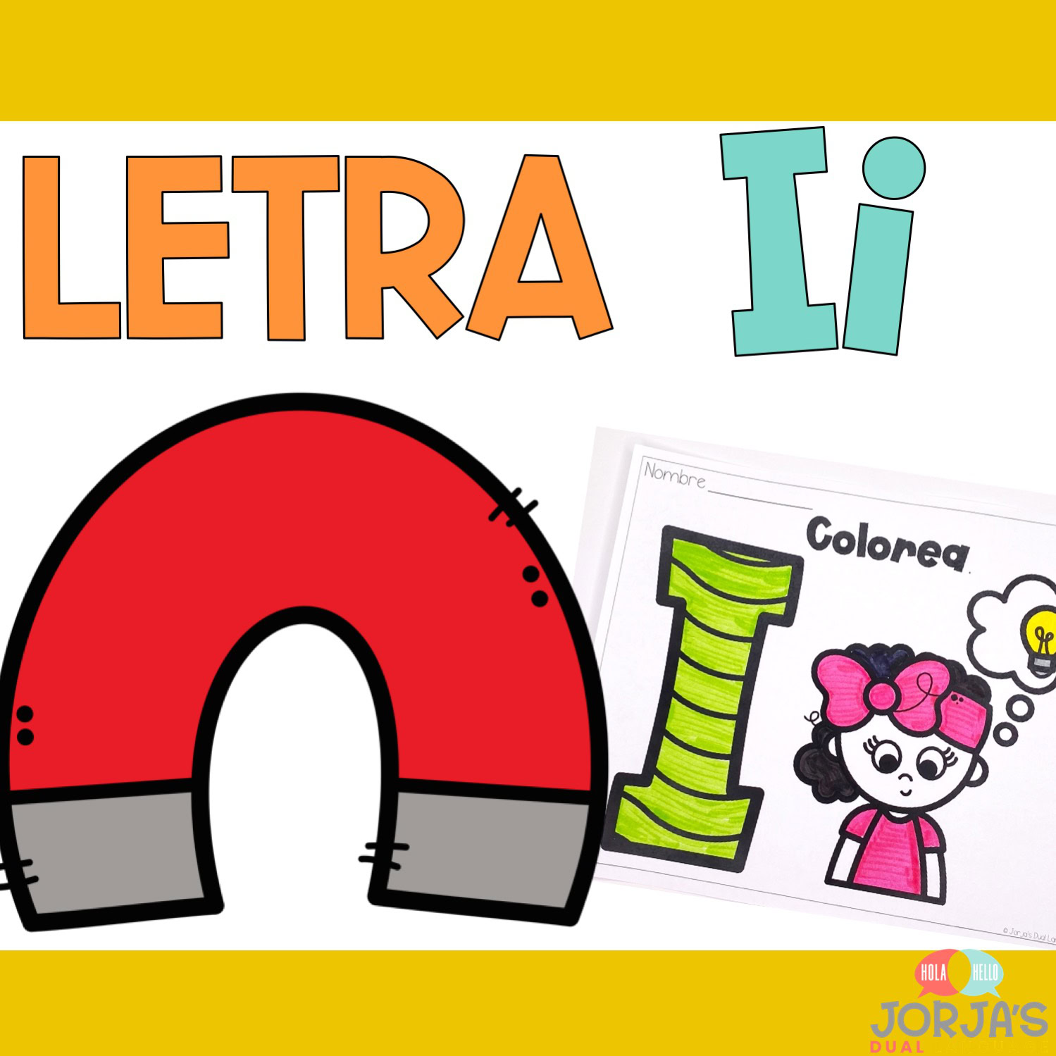 Letra i Hojas de trabajo las vocales en español - Letter i in Spanish Activities