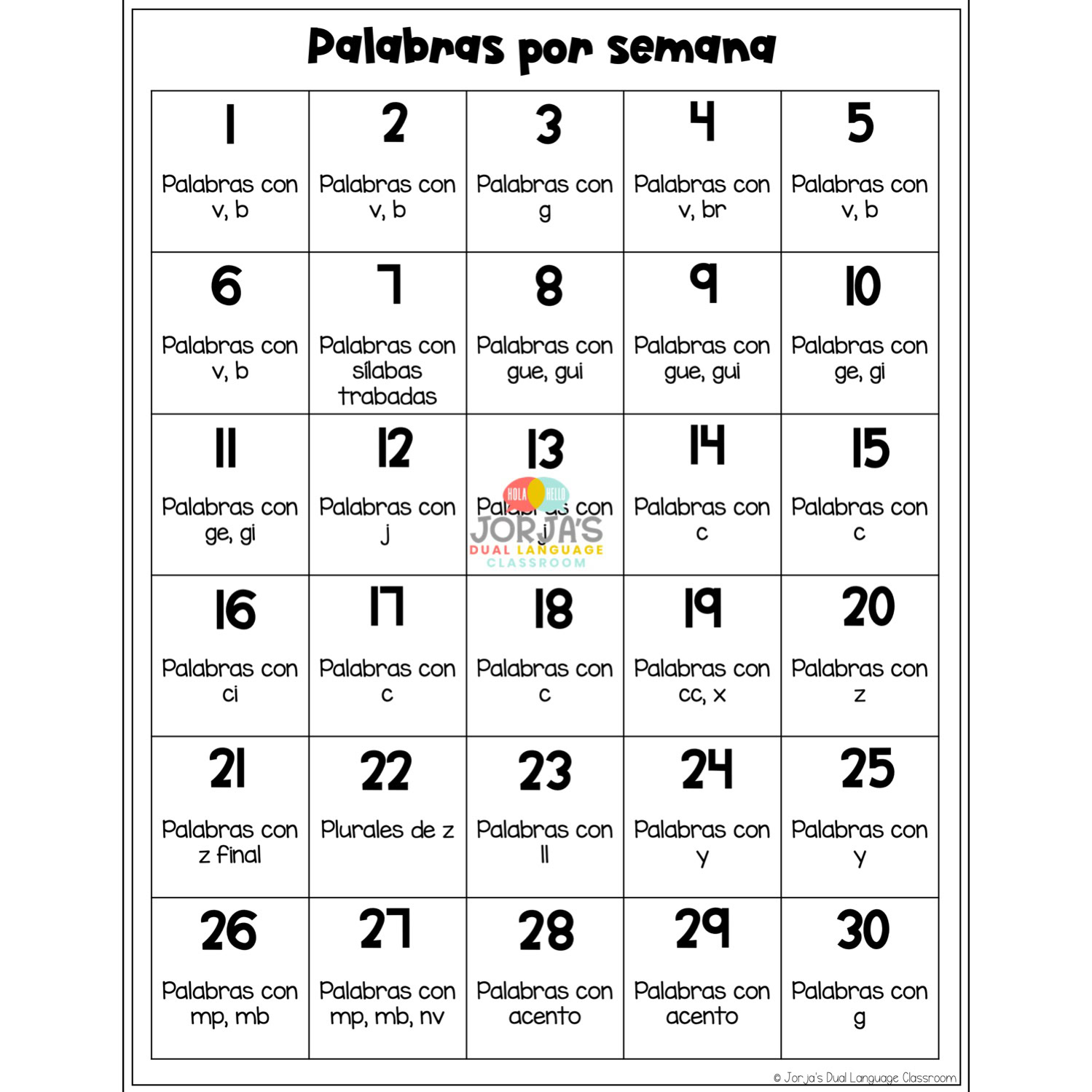 Ortografía Dictado Tercer Grado Spelling List in Spanish - Image 2