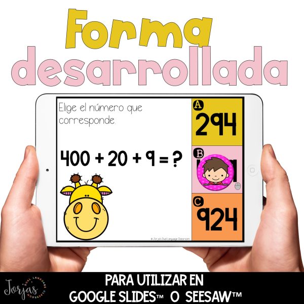 Forma desarrollada DIGITAL Expanded form in Spanish Seesaw Google ...
