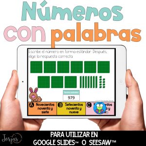 Números con palabras DIGITAL Seesaw y Google Numbers with Words in Spanish