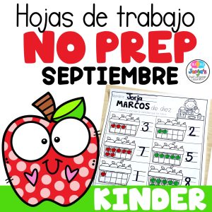 Hojas de trabajo para kinder Lectura matemáticas y escritura Spanish Worksheets