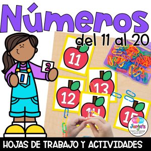 Números español del 11 al 20 Hojas de trabajo Actividades Teen Numbers Spanish