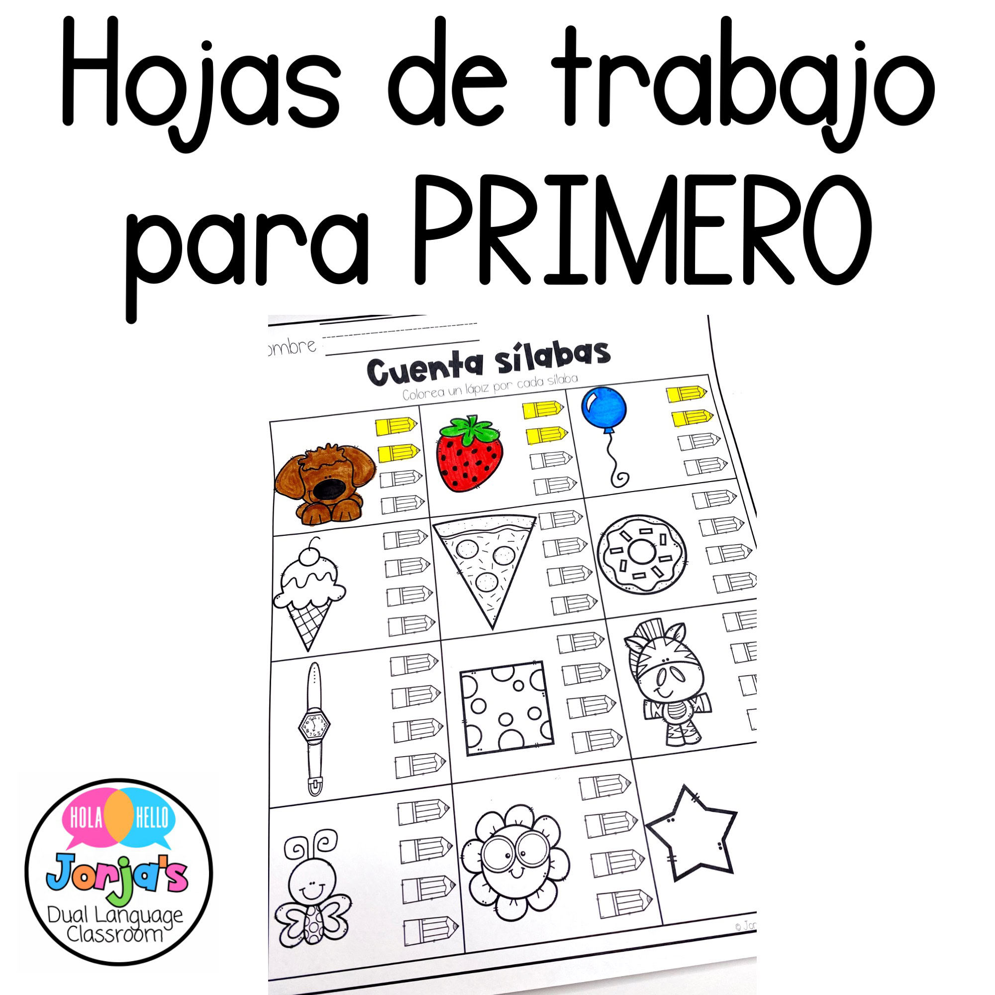 Hojas de trabajo Primer grado NO PREP en español Lectura escritura matemáticas - Image 2