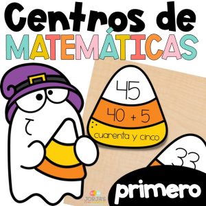 Centros de matemáticas primer grado octubre First Grade Math Centers Spanish