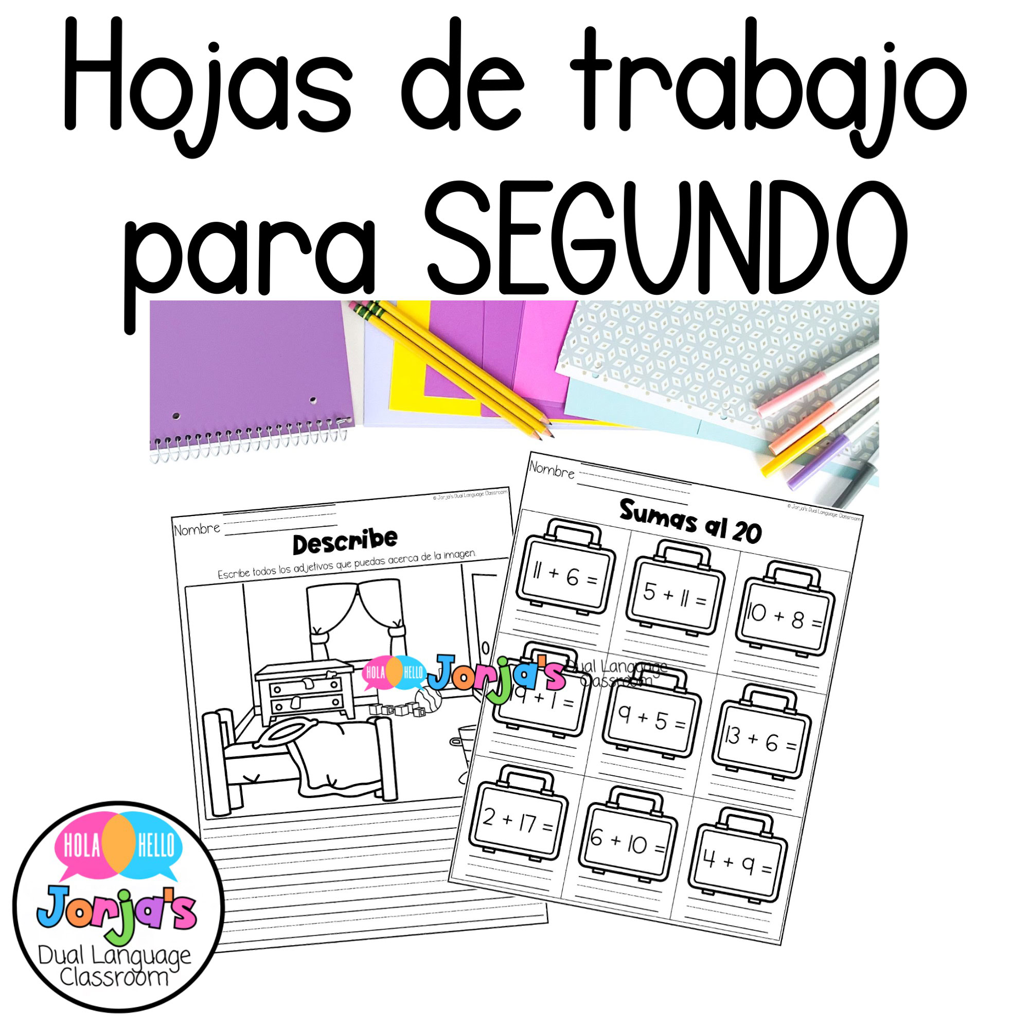 Hojas de trabajo para segundo grado en español Spanish 2nd Grade Worksheets - Image 3