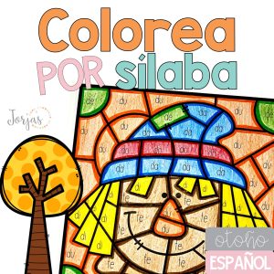 Colorea por sílaba otoño Fall in Spanish Sílabas com m p s