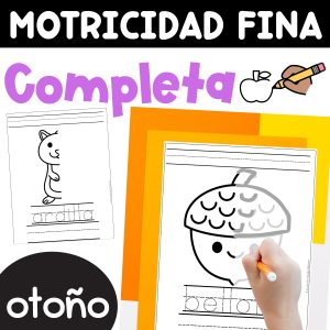 Motricidad fina Completa la figura Ejercicios Otoño Fine Motor Skills