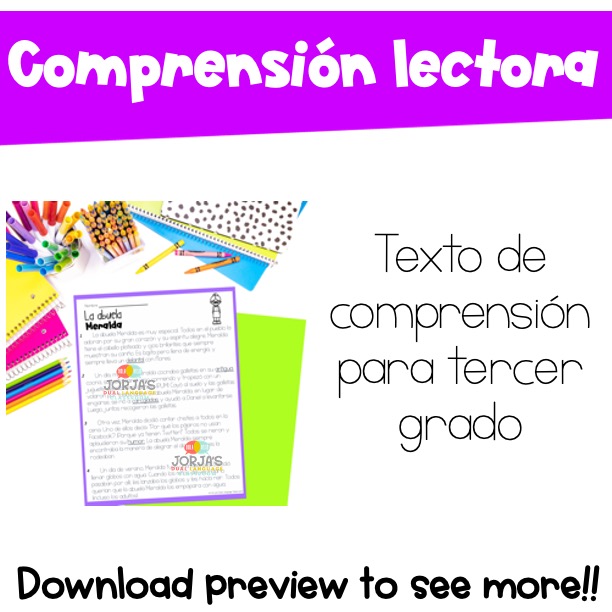 La abuela Meralda Comprensión Lectora Tercer Grado Third grade Spanish Rasgos del personaje - Image 3