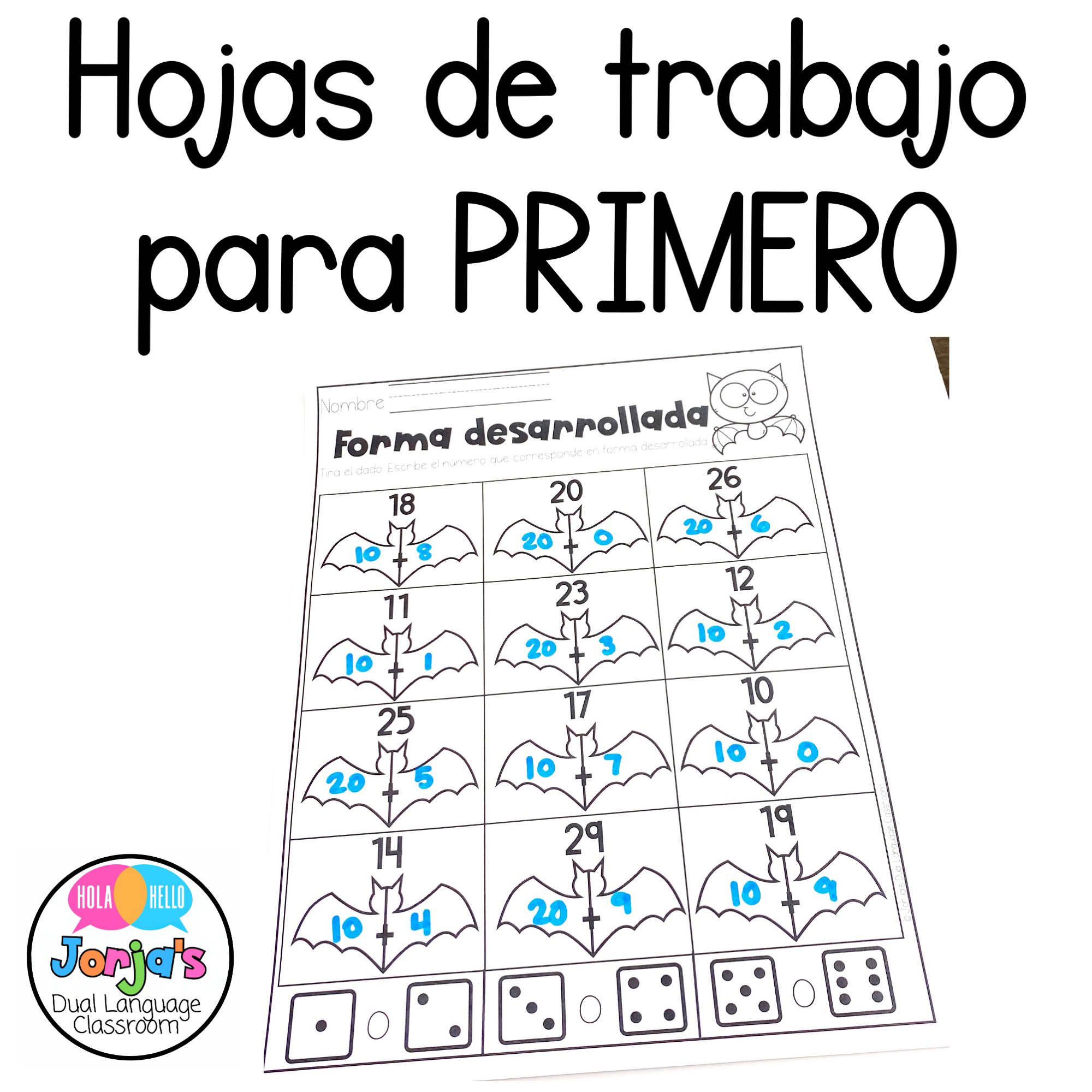 Lectura y matemáticas Hojas de trabajo octubre PRIMERO Halloween in Spanish - Image 2