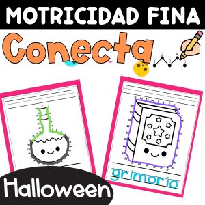 Motricidad fina Conecta los puntos Ejercicios Halloween in Spanish