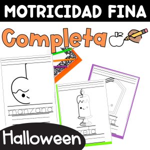 Motricidad fina Completa la figura Ejercicios Fine Motor Skills in Spanish