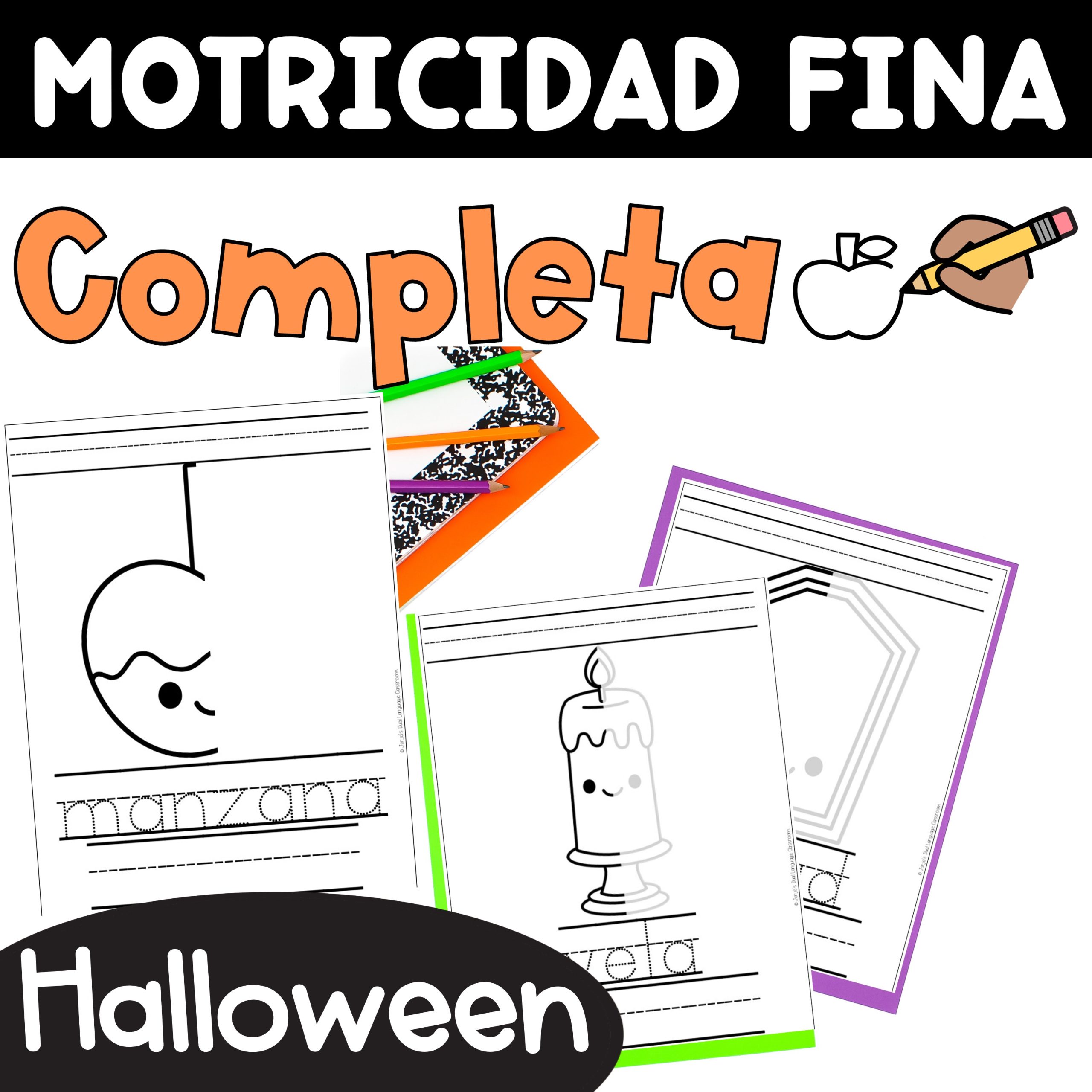 Motricidad fina Completa la figura Ejercicios Fine Motor Skills in Spanish