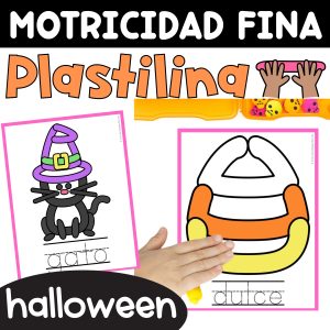 Motricidad fina Plastilina Ejercicios Halloween in Spanish Fine Motor Skills