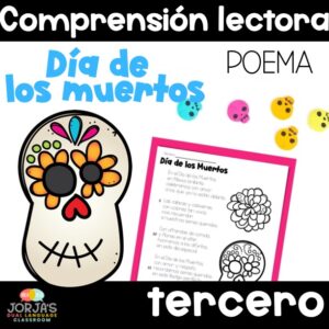 Día de los Muertos POEMA Day of the Dead Comprensión lectora 3rd Grade Spanish