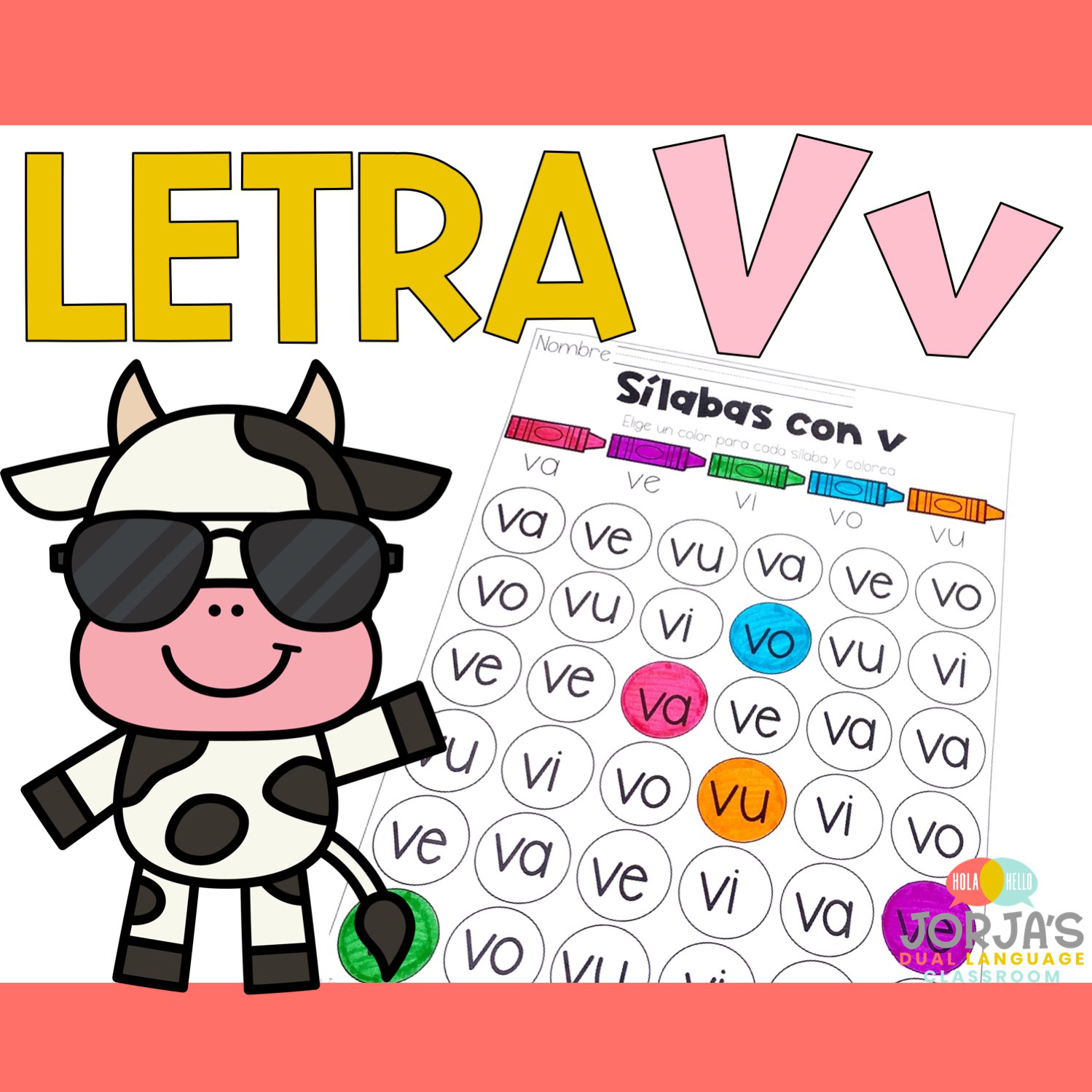 Letra v Sílabas con va ve vi vo vu Hojas de trabajo y actividades