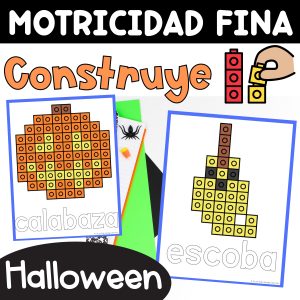 Motricidad fina Construye con bloques Ejercicios Halloween Fine Motor Skills