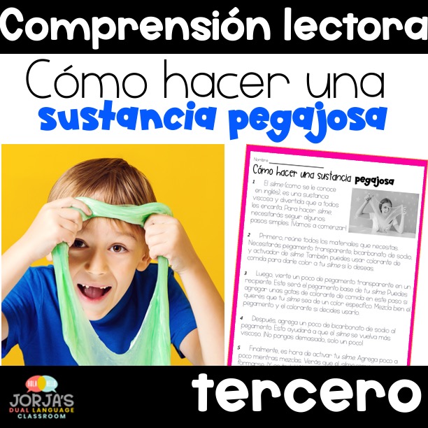 Cómo hacer una sustancia pegajosa PROCEDURAL TEXT in Spanish tercero