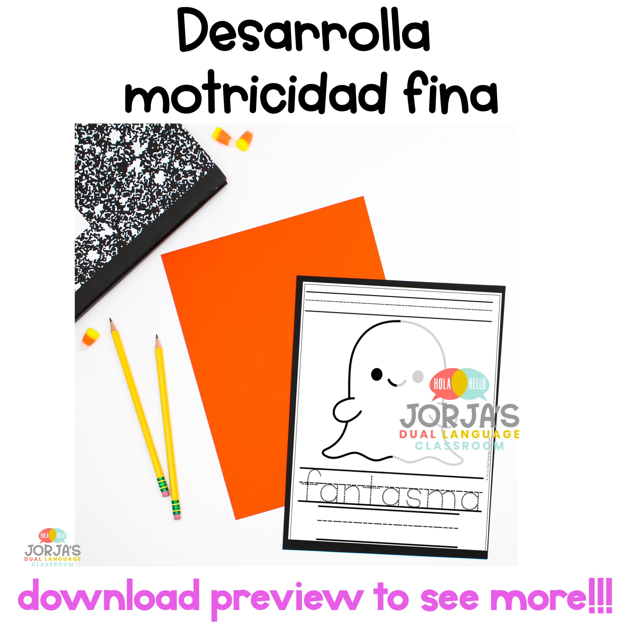 Motricidad fina Completa la figura Ejercicios Fine Motor Skills in Spanish - Image 2