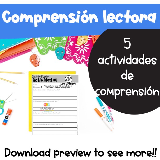 Día de los muertos Comprensión lectora para tercer grado Day of the Dead 3rd Grade - Image 3