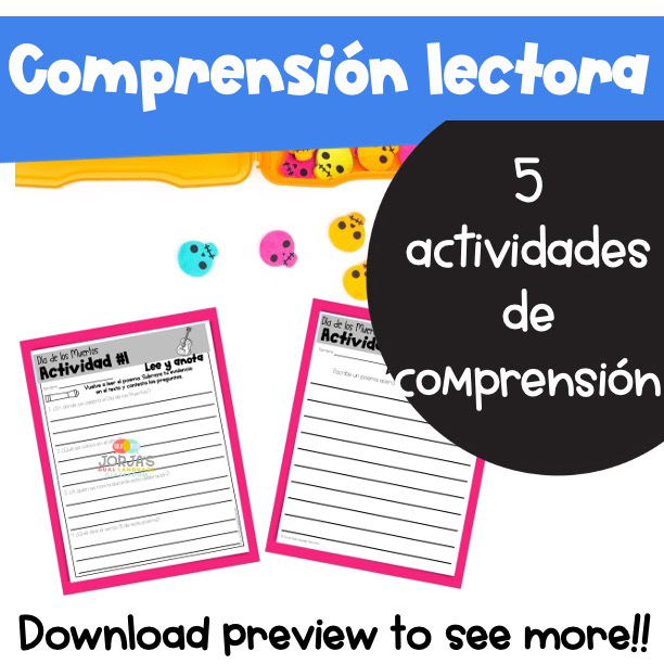 Día de los Muertos POEMA Day of the Dead Comprensión lectora 3rd Grade Spanish - Image 3