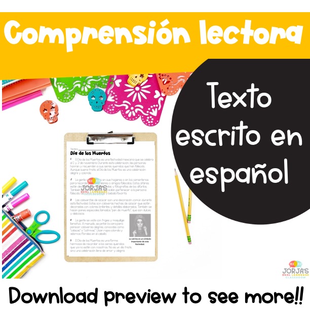 Día de los muertos Comprensión lectora para tercer grado Day of the Dead 3rd Grade - Image 4