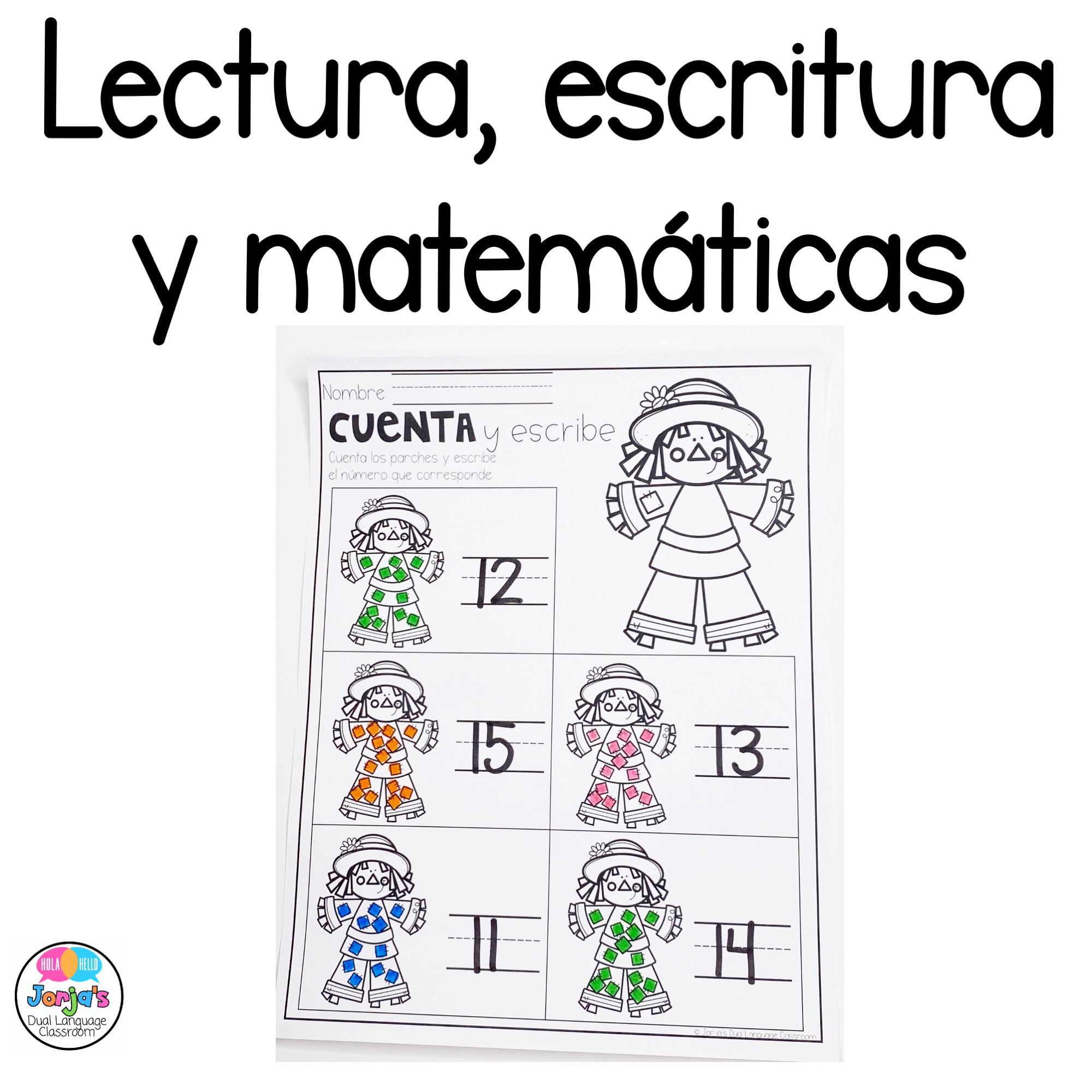 Kinder Hojas de trabajo y actividades lectura matemáticas escritura Calabazas - Image 4