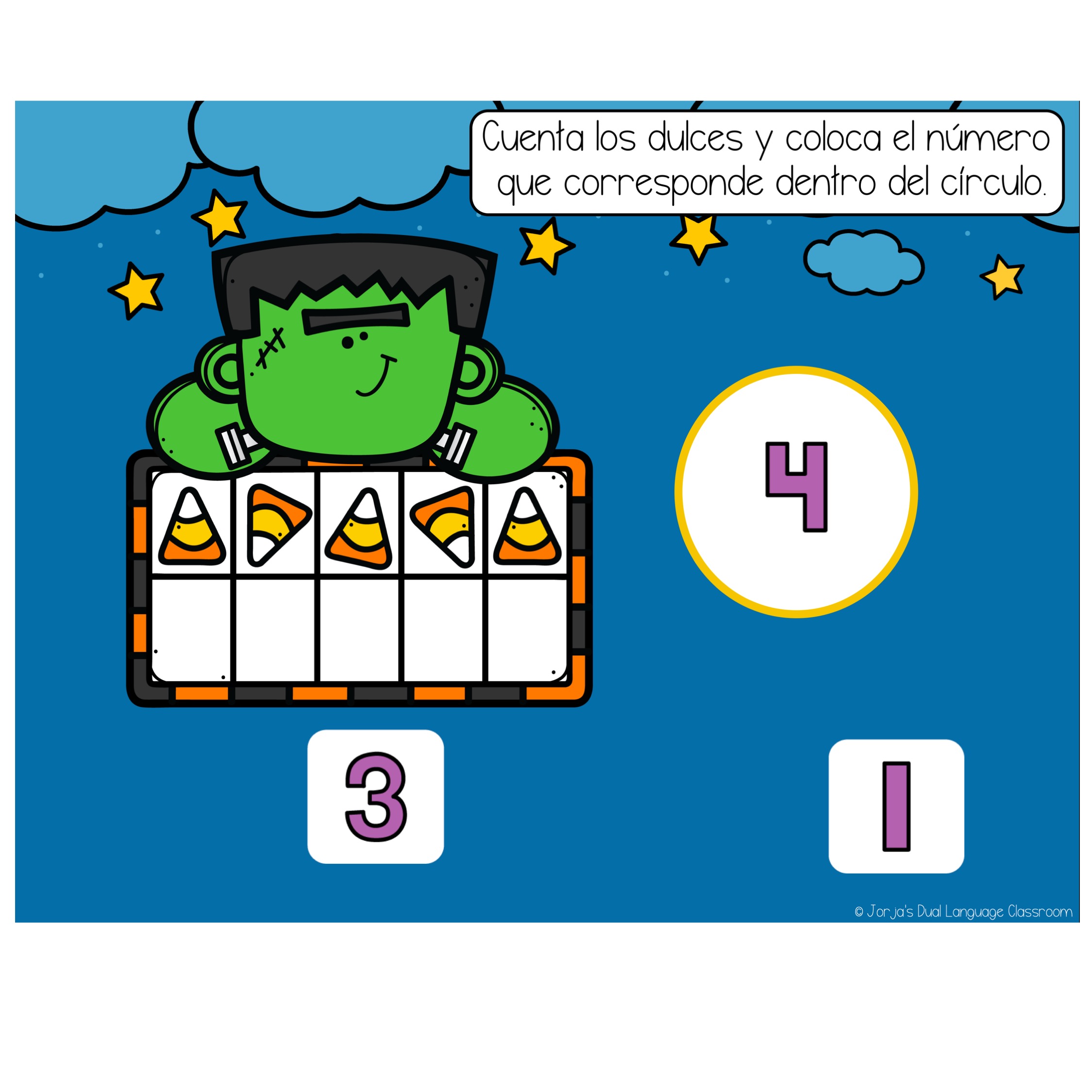 Actividades Matemáticas digitales kinder octubre Digital in Spanish Números - Image 2